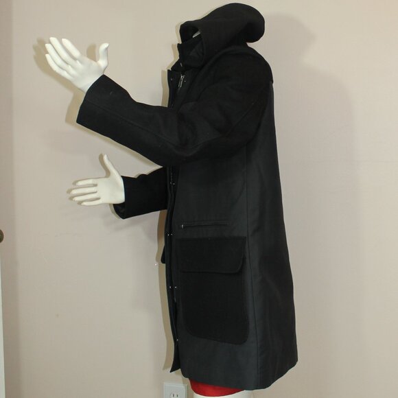 Theory Women's Black Makintosh Alanso Hooded Coat  - Size Large - Picture 4 of 8